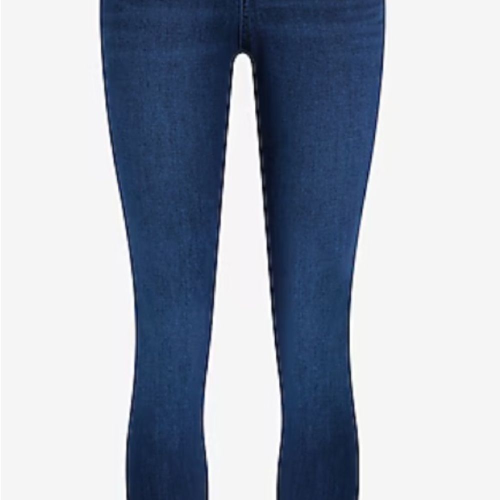 Express Indigo Wash Women's Mid-Rise Skinny Jeans - Picture 2 of 11